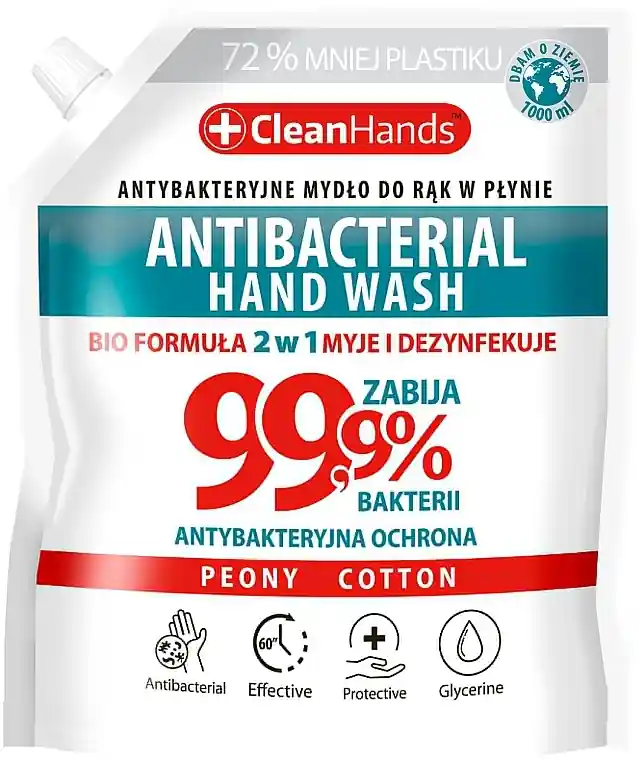 2in1 Antibacterial Hand Soap 99.9% 'Peony & Cotton' - Bath and Body