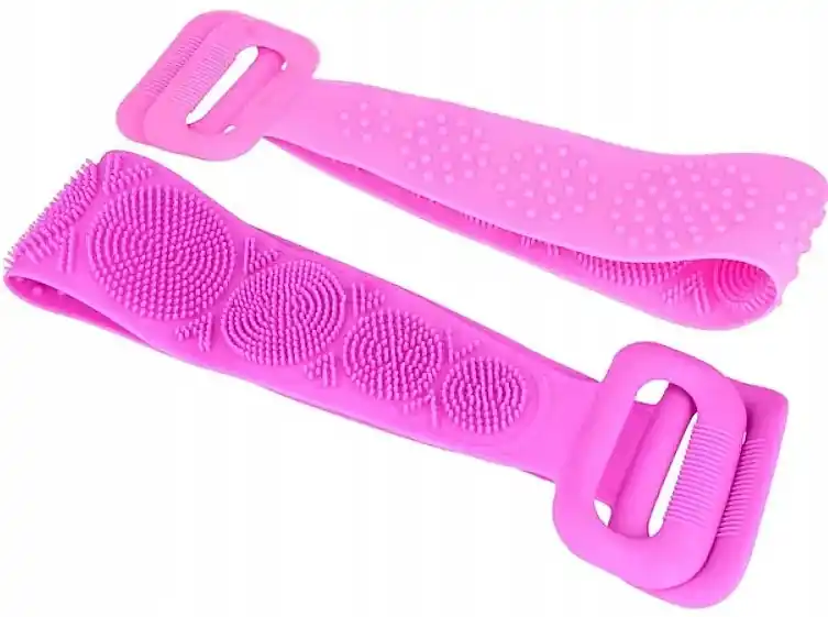 Silicone Body Sponge with Handles, dark pink - Accessories