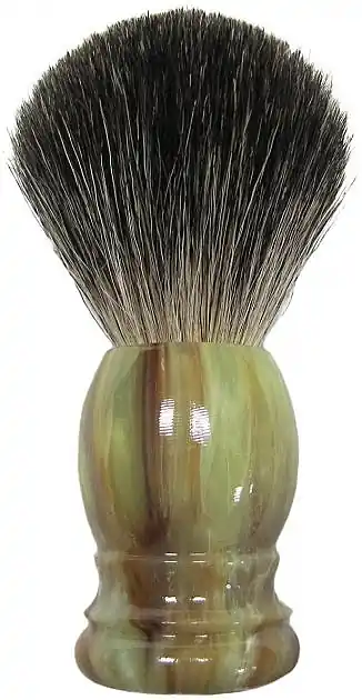 Badger Hair Shaving Brush, plastic, green-brown