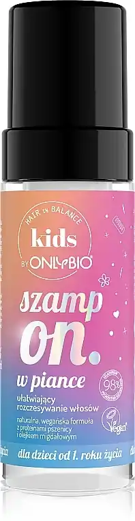 Children's shampoo, detangles hair easily