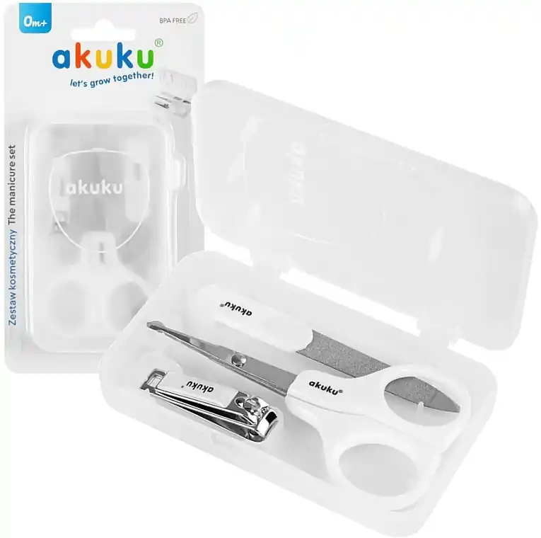 Manicure Set 'Scissors, Clippers, Nail File', white - Accessories