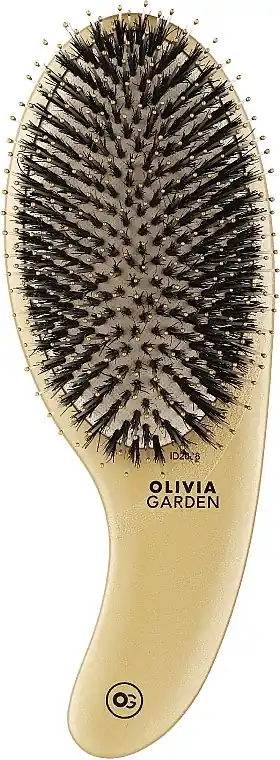 Massage Hair Brush, combined bristles, gold - Accessories