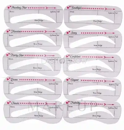 Brow Shaping Stencil, 10 forms - Accessories