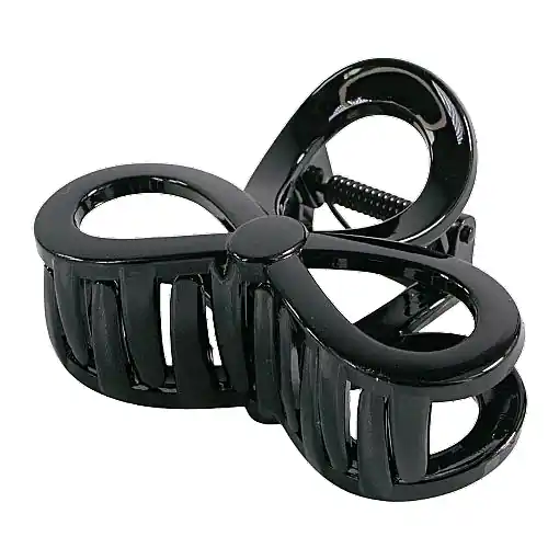 Hair Clip, Large Black Bow - Accessories
