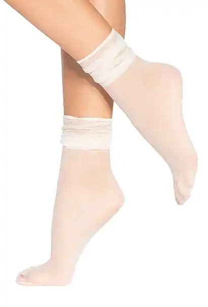 Women Socks 'Spring Vibes Wz. 05', 15 Den, off white.blue - Clothes