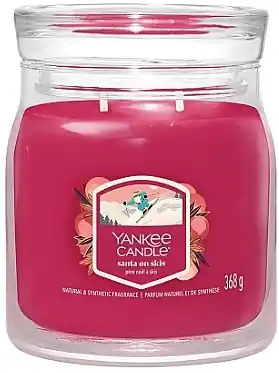 Santa on Skis Scented Candle in Jar, 2 wicks - Bath and Body