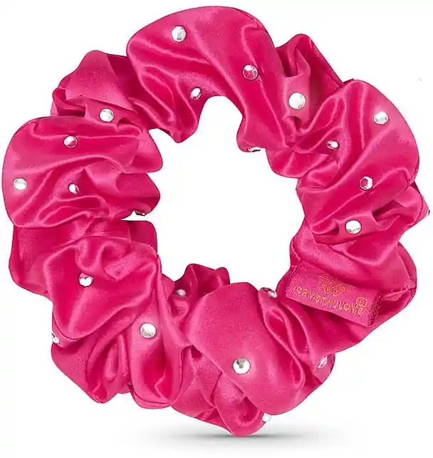 Silk Scrunchie with Crystals, pink - Accessories