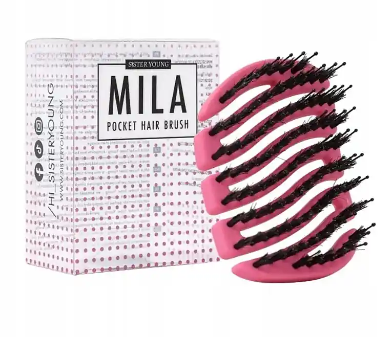 Mila Pocket Hairbrush Fuchsia BV - Accessories