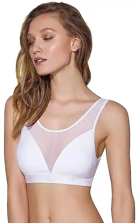 Sport Top with Transparent Insert PS002, white - Clothes