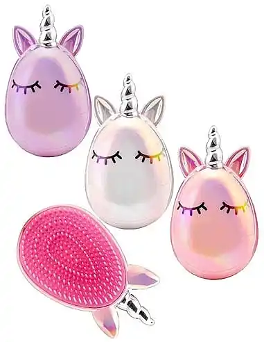 Compact Hair Brush 'Unicorn', pink - Accessories