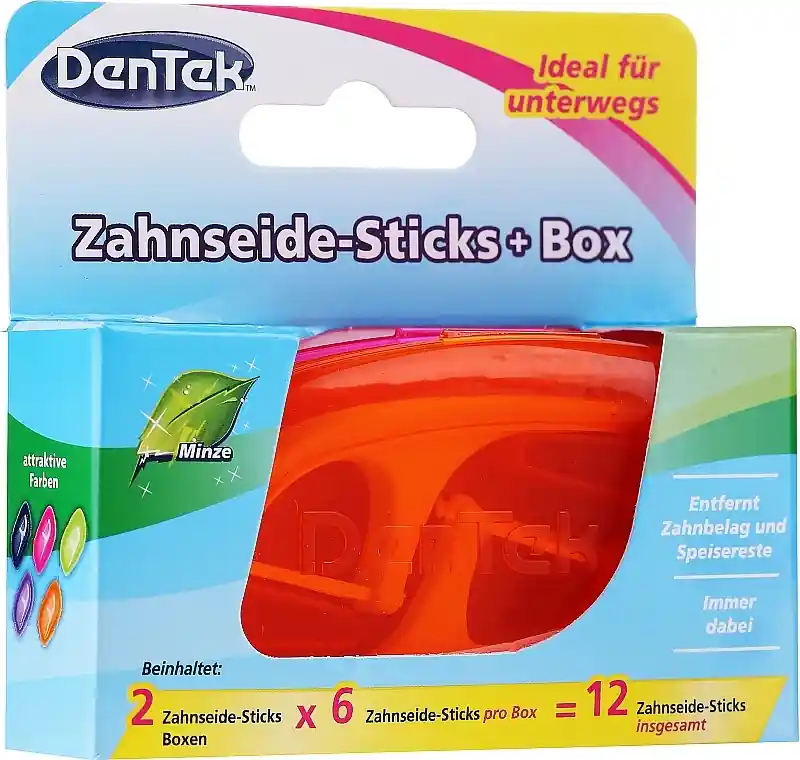 Dental Floss with Handle Set + 2 Travel Cases, orange + crimson - Bath and Body