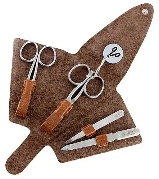 Manicure Set, 4 tools, 6879R, cognac color - Accessories