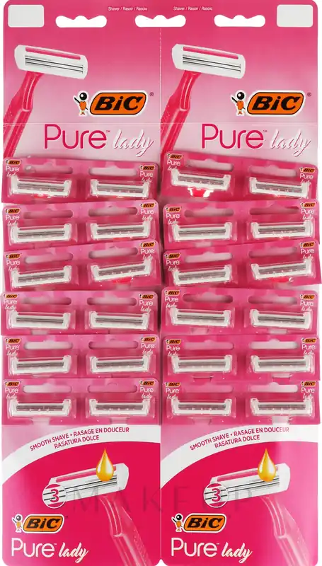 Pure 3 Lady Shaving Razor, pink, 24pcs - Bath and Body