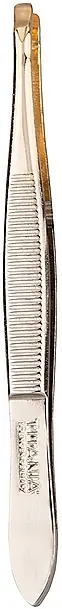 Tweezer with Narrow Straight Tips, golden, 8 cm - Accessories