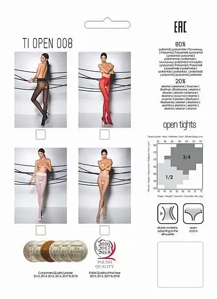Erotic Tights with Hole 'Tiopen 004', 30 Den, bianco - Clothes