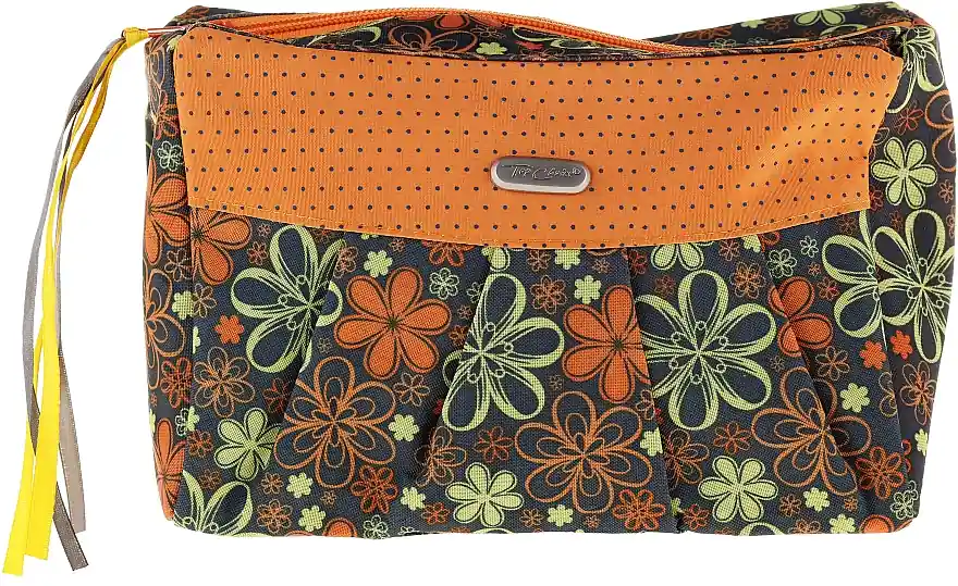 Makeup Bag "Ribbons" 93937, orange-gray
