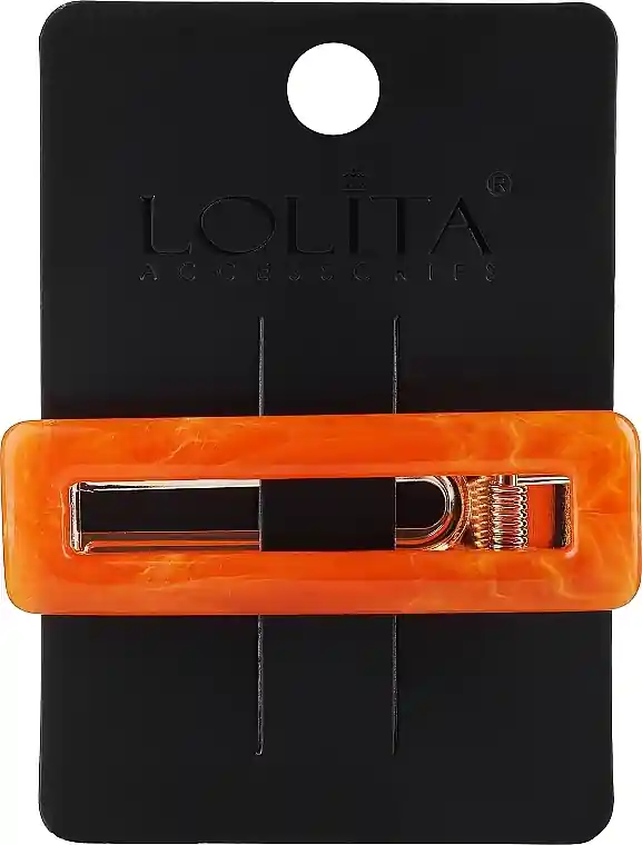 Rectangular Hair Clip, orange - Accessories