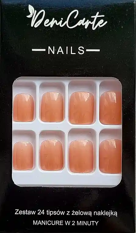 False Nails, square pink nude, 24 pcs.
