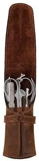 Manicure Set, 4 tools, 6934R, brown - Accessories