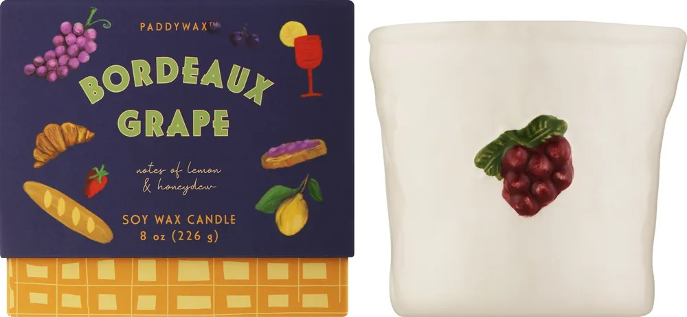 Bordeaux Grape Scented Ceramic Candle - Bath and Body