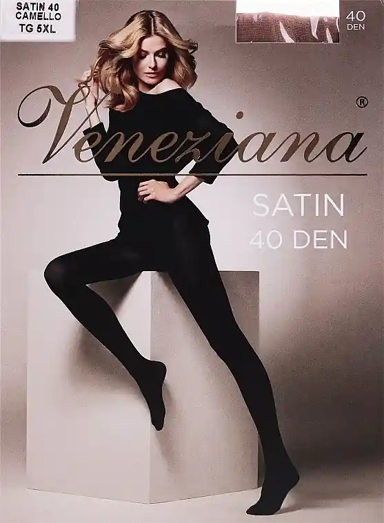 Women's Tights "Satin", 40 Den, cammello - Clothes
