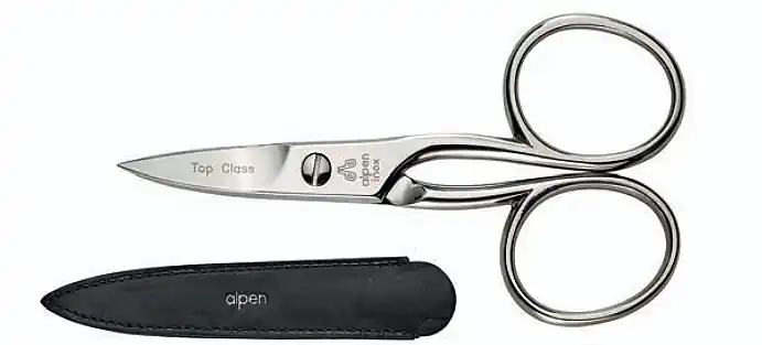 Nail Scissors, stainless steel, micro-notched, with case, 9 cm