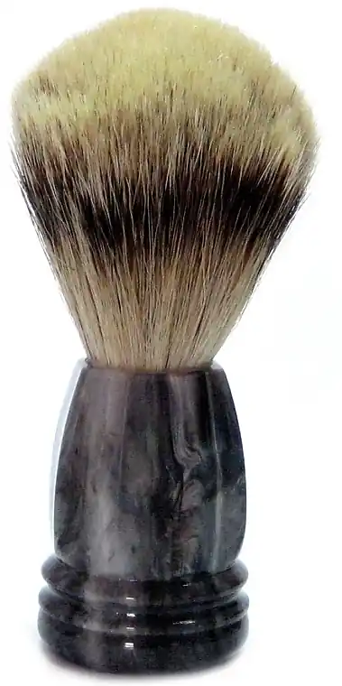 Shaving Brush with Badger Fiber, plastic, grey marble - Men