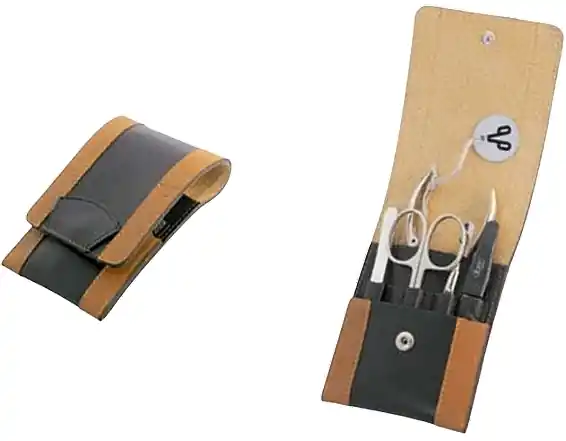 Manicure Set, 5 tools, 6837, black/tobacco - Accessories