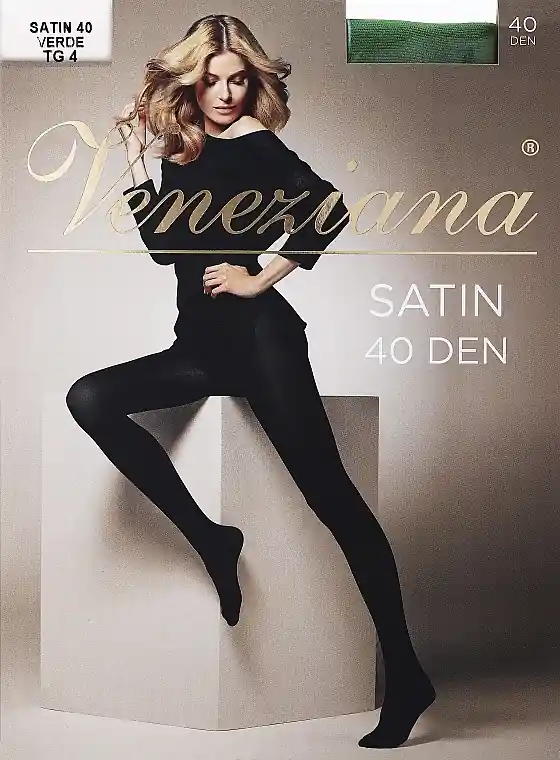 Satin Tights, 40 Den, verde - Clothes