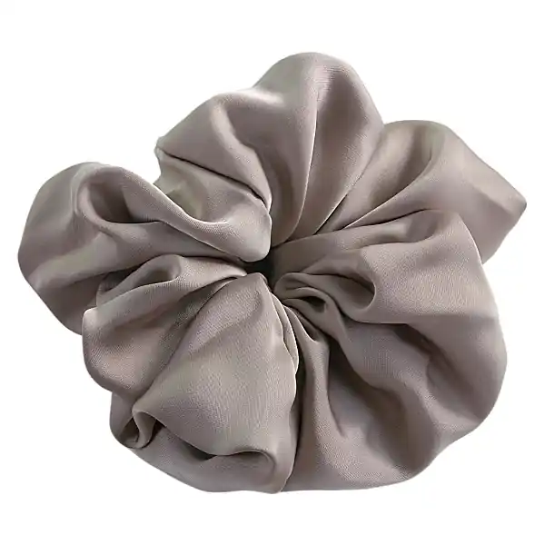Satin hair scrunchie, 16 cm, sand - Accessories