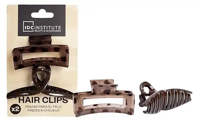 Tortoiseshell Print Hair Clip Set, 2 pcs. - Accessories