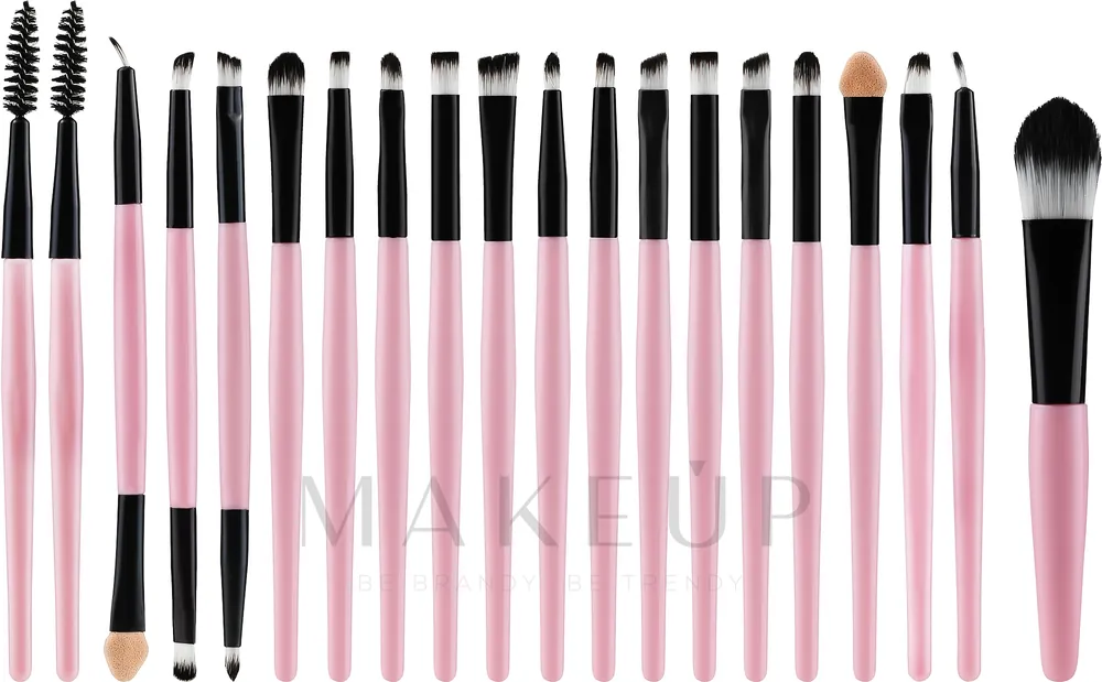 Makeup Brush Set, black and pink, 20 pcs - Accessories