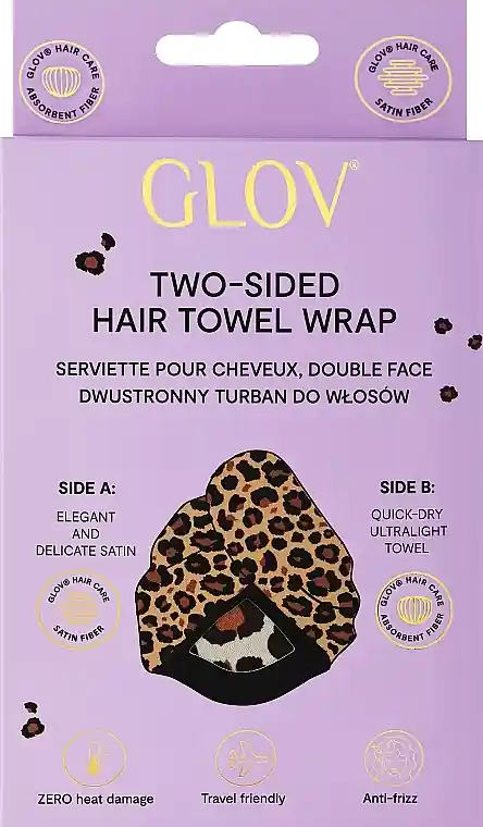 Reversible leopard print hair turban towel - Accessories