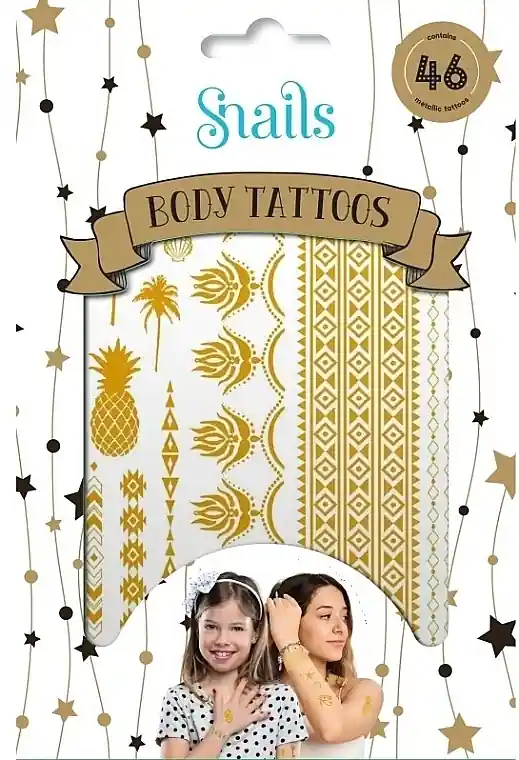 Metallic Body Tattoos, 46 pcs - Accessories
