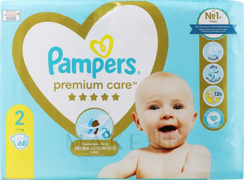 Pampers Premium Care Newborn Diapers (4-8 kg), 68 pcs
