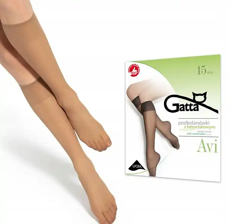 Women Knee Socks 'AVI', 2 pairs, 15 Den, golden - Clothes