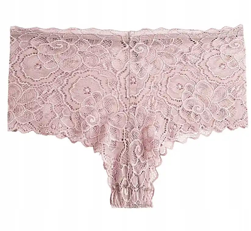 Women's Lace Brazilian Panties, Dusty Beige - Clothes