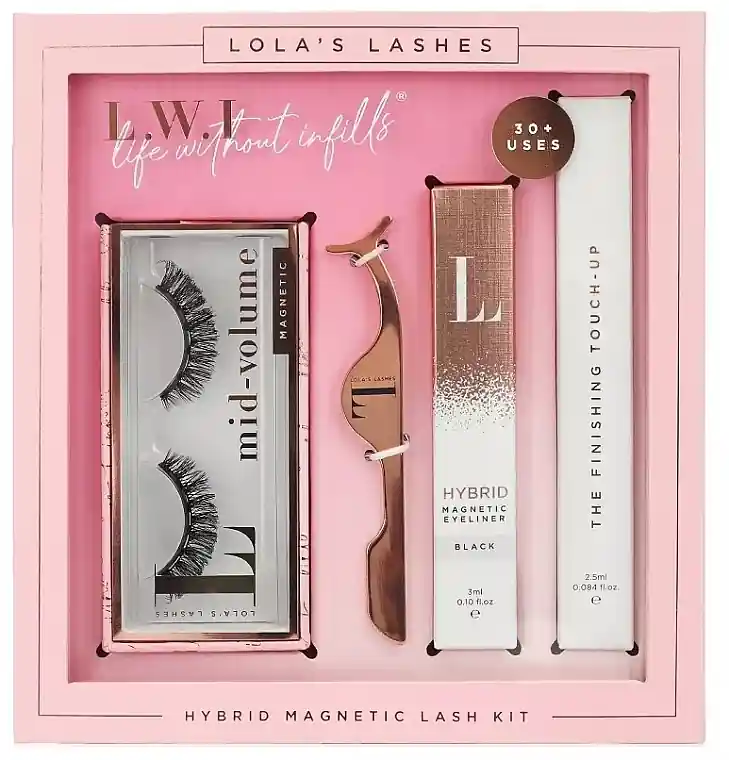 Lola's Lashes Goal Digger Hybrid Magnetic Eyelash Kit (eyeliner/3ml + remover/2.5ml + eyelashes/2pcs + applicator) - Makeup