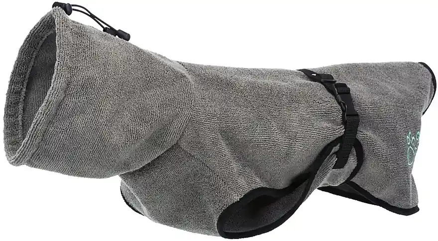 Dog Bathrobe, Gray, Terry, Size S-40 cm