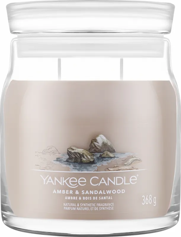 Scented Candle in Jar 'Amber & Sandalwood', 2 wicks - Bath and Body