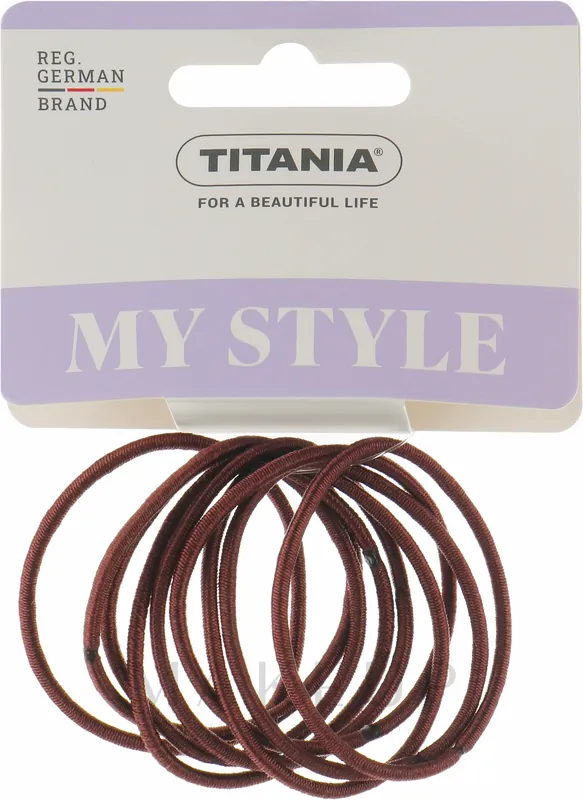 Elastic Hair Bands, 2mm, 9pcs, brown - Accessories