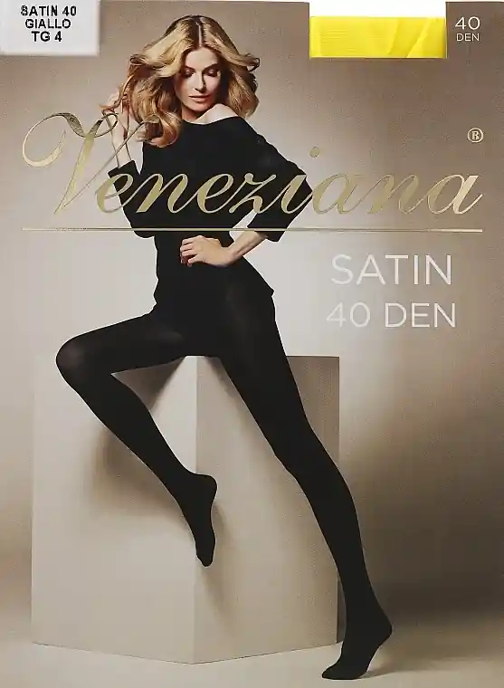 Women's Tights "Satin", 40 Den, giallo - Clothes