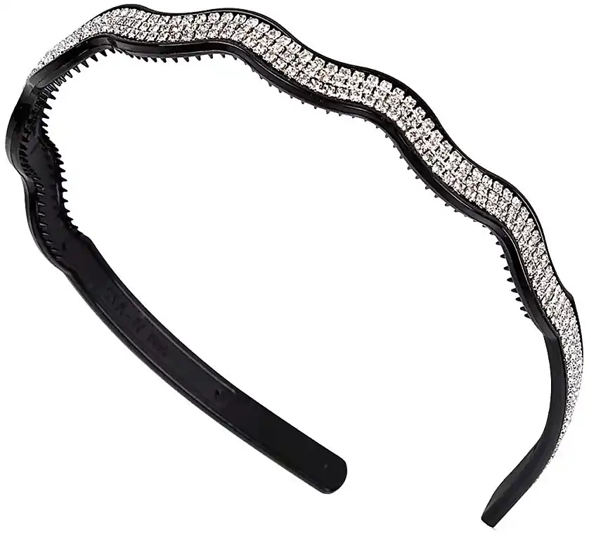 Rhinestone Hair Band, 26225, black with white rhinestones - Accessories