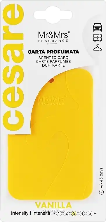 Mr&Mrs Fragrance Cesare Scented Card Yellow Vanilla - Accessories