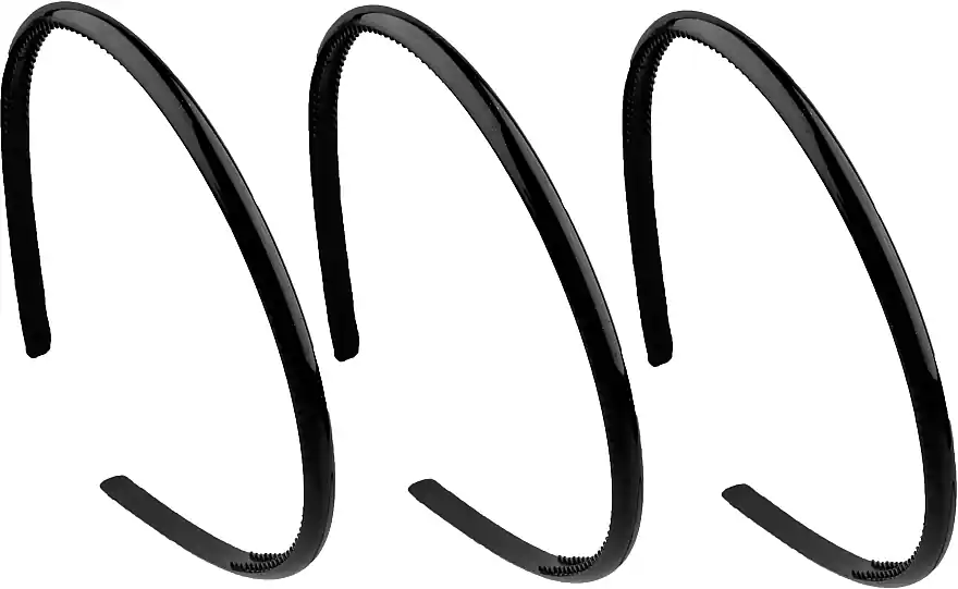 Basic Headband, plastic, small, 3 pcs, black - Accessories