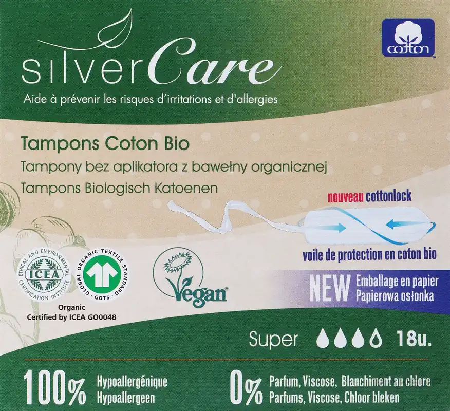 Organic Cotton Tampons "Super", 18 pcs - Bath and Body