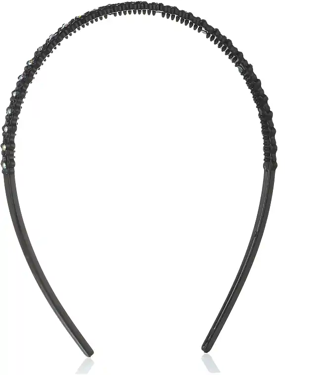 Hairband, 24511+1, black with black flowers - Accessories
