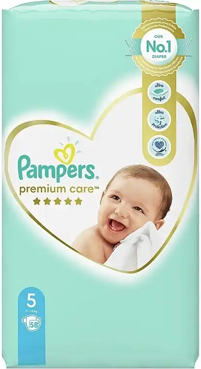 Pampers Premium Care Diapers 5 (Junior), 11-16 kg, 58 pcs