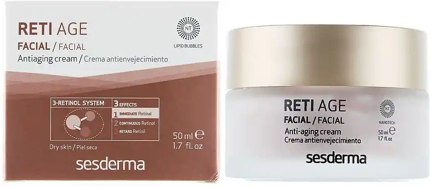 Anti-Aging 3-Retinol Face Cream for Dry Skin