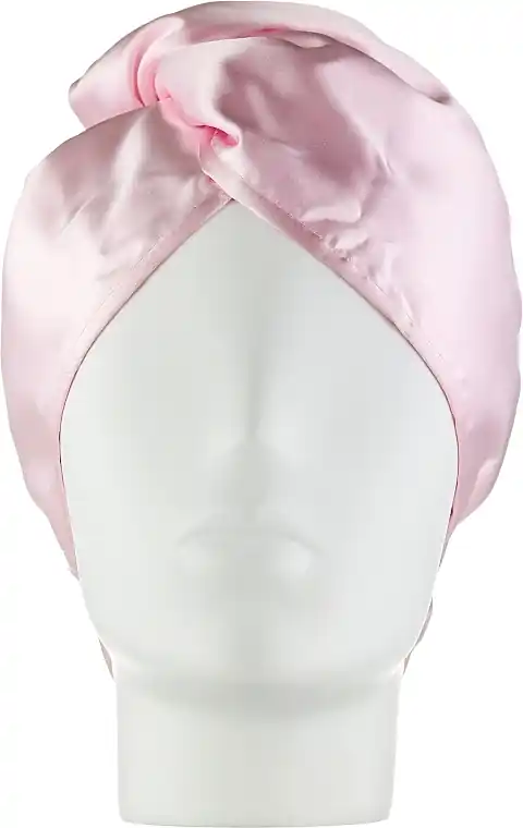 Double-Sided Satin Hair Towel, pink